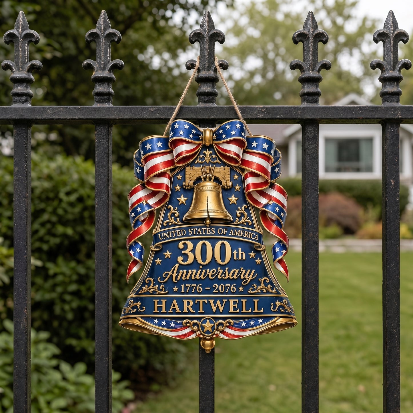 🔔 Personalized USA 250th Anniversary Liberty Bell Wooden Sign