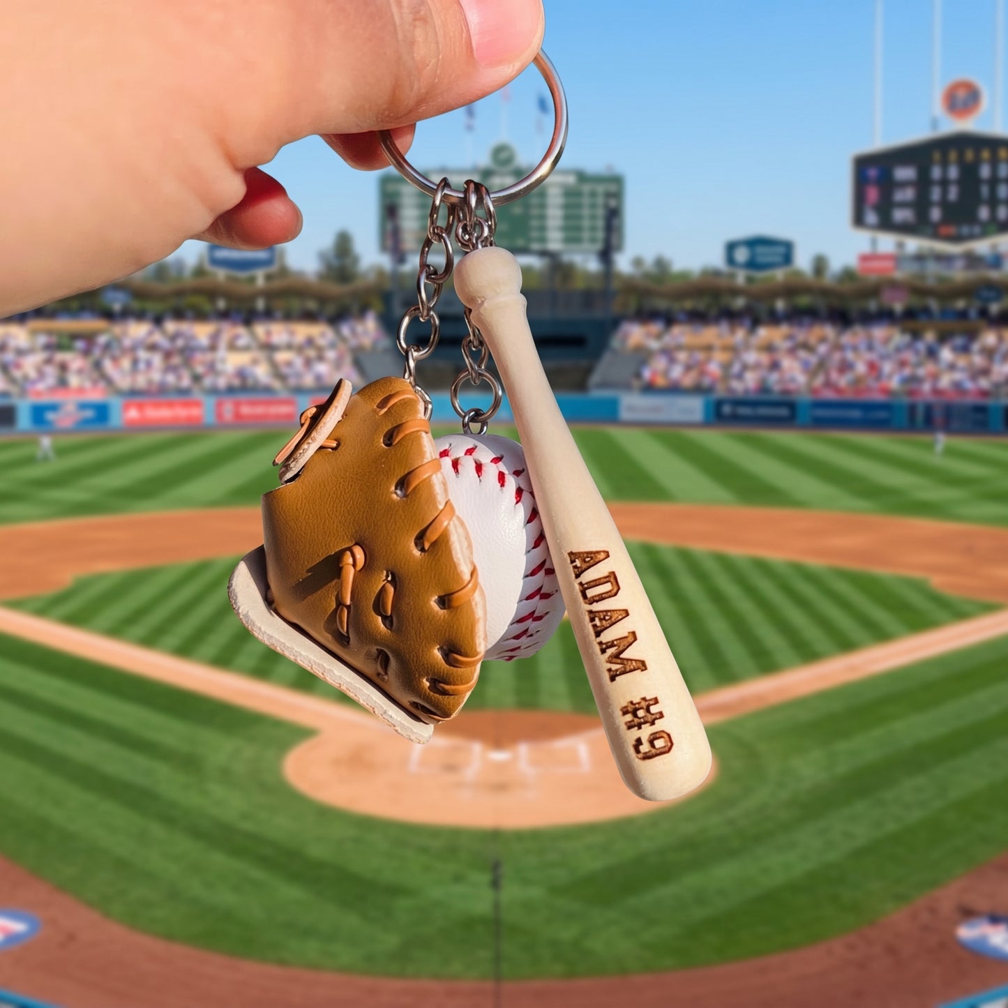 Custom Engraved Baseball Key Chain