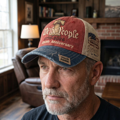 🧢 Personalized USA 250th Anniversary Vintage Trucker Cap