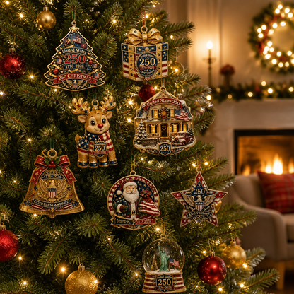🎄🇺🇸 250th Anniversary Christmas Ornament Collection – Celebrate 250 Years of American Pride