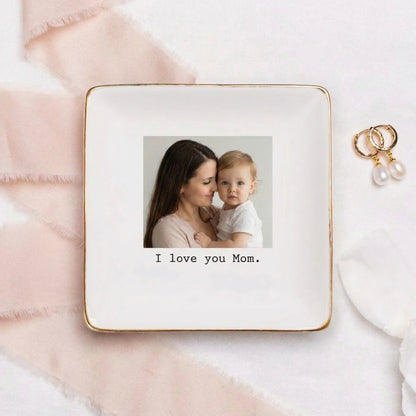 Custom Photo Trinket Tray, Photo Gifts for Mothers Day Gift, Mom Ring Dish