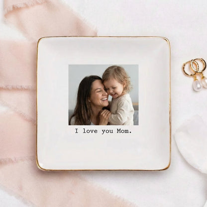 Custom Photo Trinket Tray, Photo Gifts for Mothers Day Gift, Mom Ring Dish