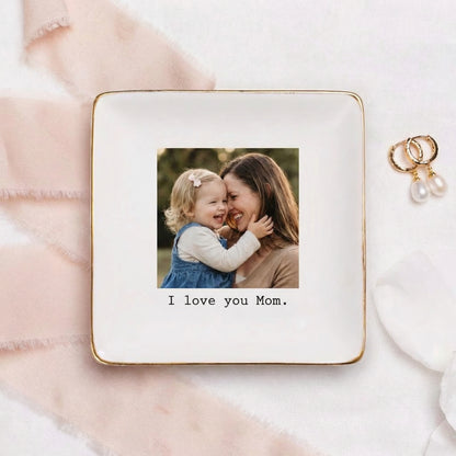Custom Photo Trinket Tray, Photo Gifts for Mothers Day Gift, Mom Ring Dish