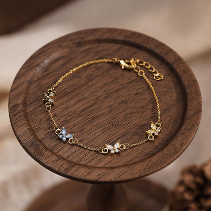Custom Butterfly Birthstone Bracelet, Multi-Birthstone Bracelet